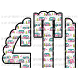 camper monogram letters Sublimation transfers Heat Transfer