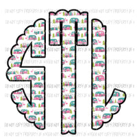 camper monogram letters Sublimation transfers Heat Transfer