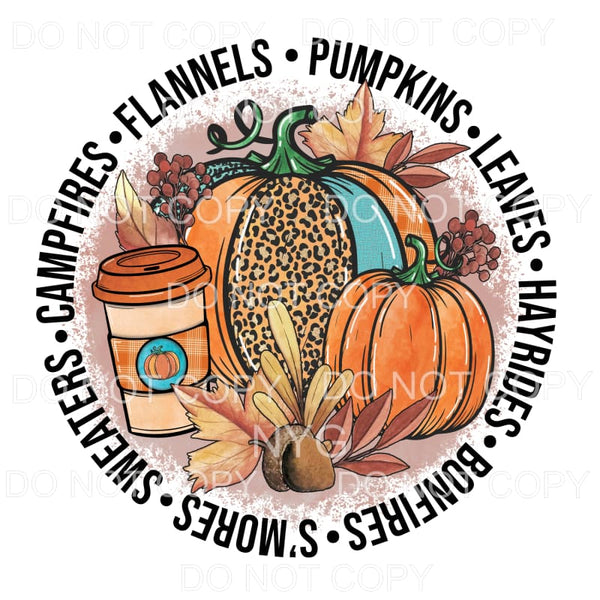Campfires Flannels Pumpkins Leoaprd Plaid Teal Orange Fall 