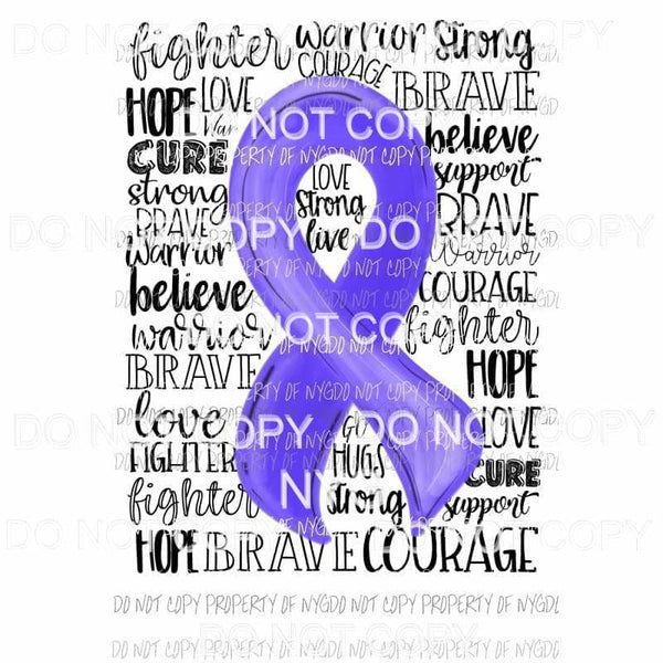 Cancer ribbon light purple Sublimation transfers Heat Transfer