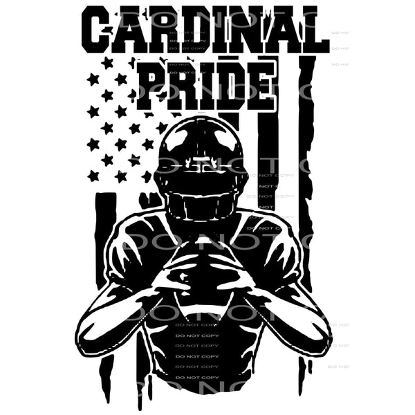 Cardinal pride football flag BLACK Sublimation transfers - 