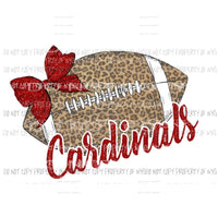CARDINALS Football Leopard RED Sublimation transfers Heat Transfer