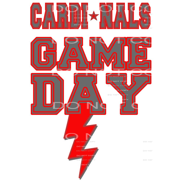Cardinals game day bolt red # 8112 Sublimation transfers -