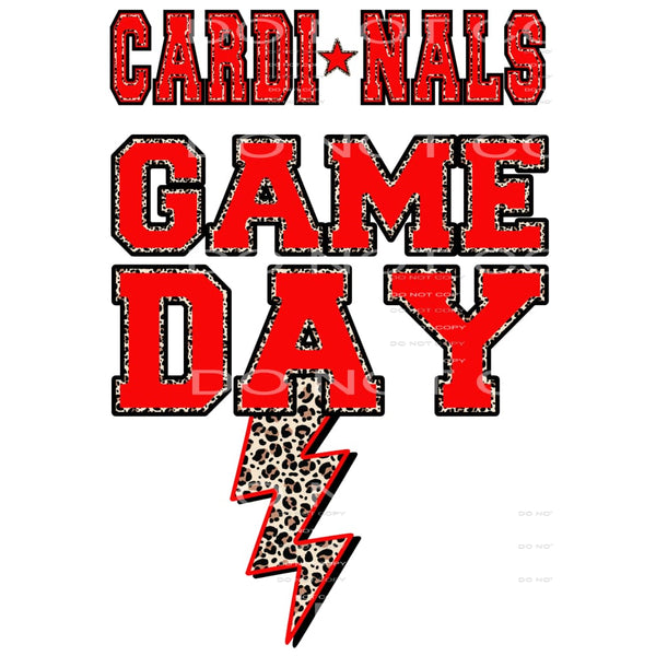 Cardinals game day bolt red leopard # 8113 Sublimation