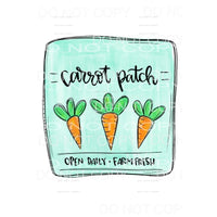 Carrot Patch Blue Watercolor Background Sublimation 