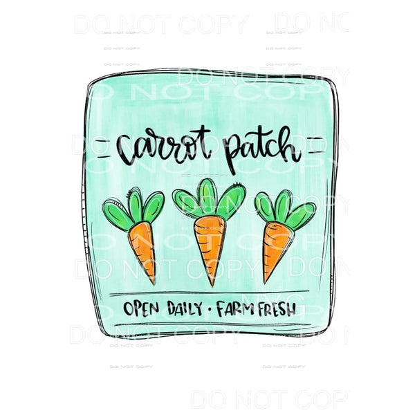Carrot Patch Blue Watercolor Background Sublimation 