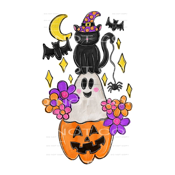 cat ghost pumpkin #8310 Sublimation transfers - Heat 