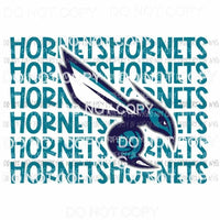 Charlotte Hornets stacked Sublimation transfers Heat Transfer