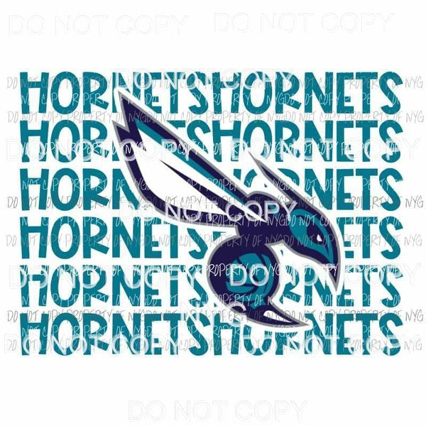 Charlotte Hornets stacked Sublimation transfers Heat Transfer