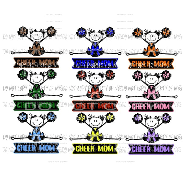 Cheer Mom choose from 9 colors Sublimation transfers Heat Transfer