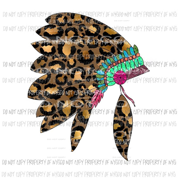 Cheetah Leopard Head Dress Crown Sublimation transfers Heat Transfer