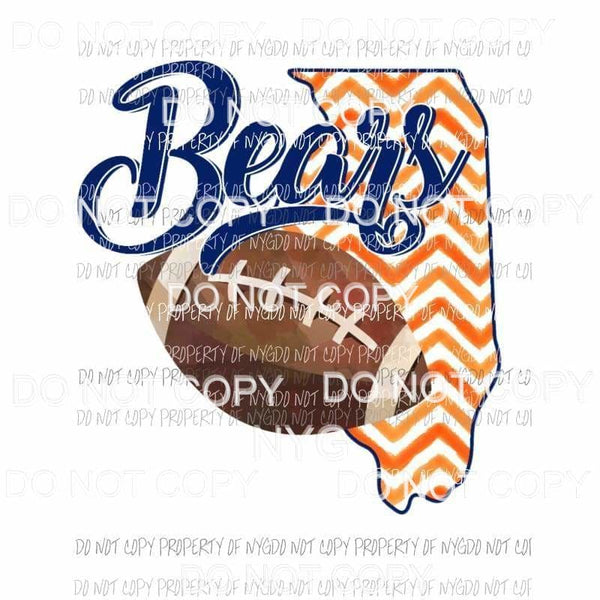 Chicago Bears football chevron state Sublimation transfers Heat Transfer