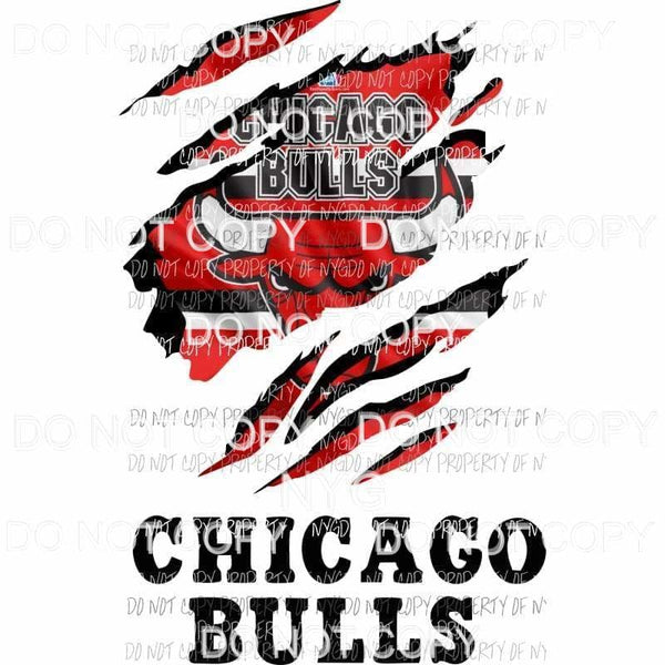 Chicago Bulls ripped design Sublimation transfers Heat Transfer