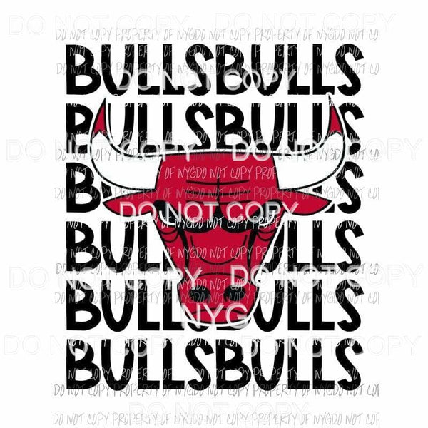 Chicago Bulls stacked Sublimation transfers Heat Transfer
