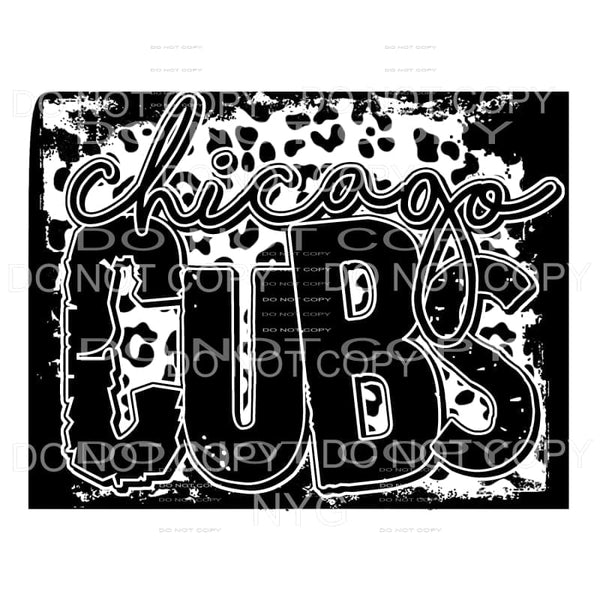 Chicago Cubs Baseball Black Leopard Sublimation transfers - 