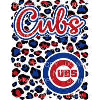 Chicago Cubs Baseball Blue Red Leopard Background 