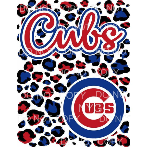 Chicago Cubs Baseball Blue Red Leopard Background 