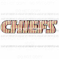 CHIEFS #1 red gold stripes Kansas City Sublimation transfers Heat Transfer