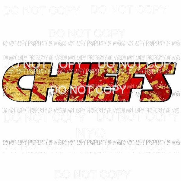 CHIEFS #2 paint splatter red gold Kansas City Sublimation transfers Heat Transfer