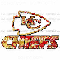 CHIEFS #3 KC arrowhead paint splatter red gold Kansas City Sublimation transfers Heat Transfer
