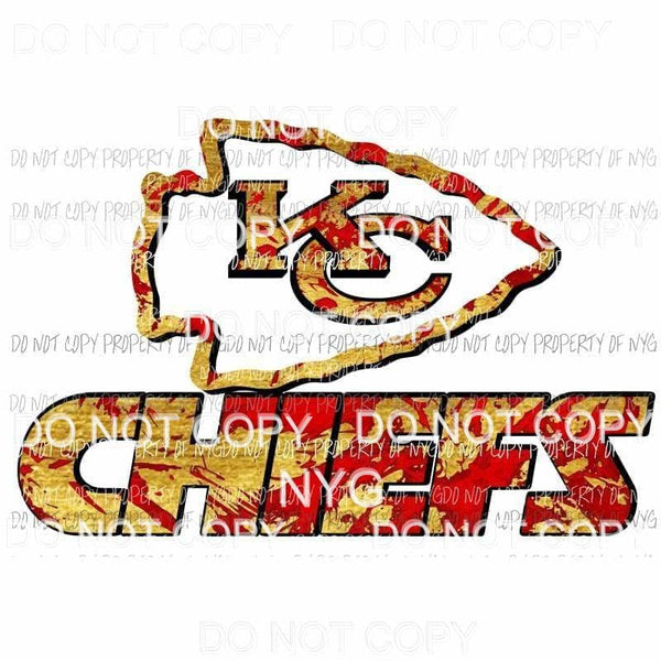 CHIEFS #3 KC arrowhead paint splatter red gold Kansas City Sublimation transfers Heat Transfer
