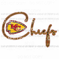 Chiefs #4 KC arrowhead red gold Kansas City Sublimation transfers Heat Transfer