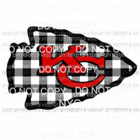 Chiefs arrow black plaid Sublimation transfers Heat Transfer