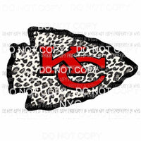 Chiefs arrow White Leopard Sublimation transfers Heat Transfer