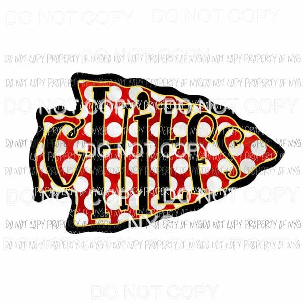 Chiefs Arrowhead red polka dots yellow black KC Kansas City Sublimation transfers Heat Transfer