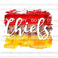 CHIEFS brush strokes paint palette red leopard gold Kansas City Sublimation transfers Heat Transfer