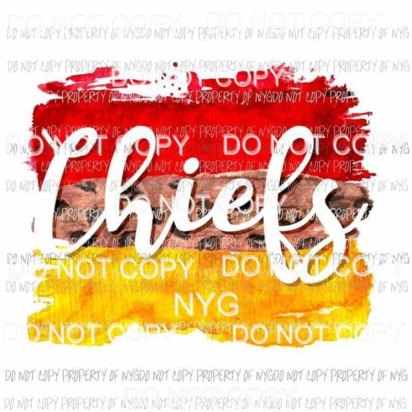 CHIEFS brush strokes paint palette red leopard gold Kansas City Sublimation transfers Heat Transfer