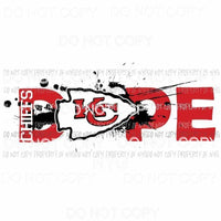 Chiefs Dope kansas city arrowhead splatter Sublimation transfers Heat Transfer