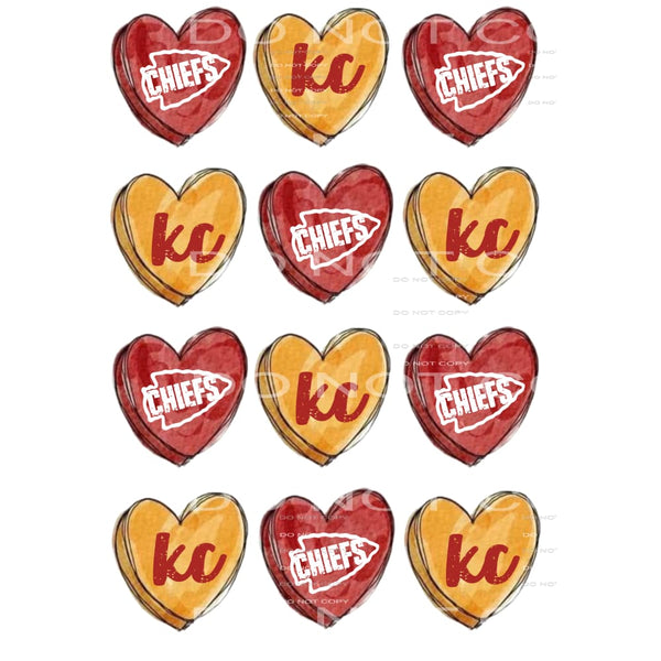 Chiefs Hearts # 2535 Sublimation transfers - Heat Transfer