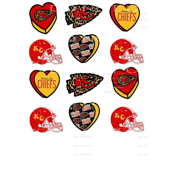 Chiefs Hearts # 8063 Sublimation transfers - Heat Transfer