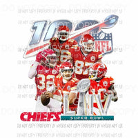 Chiefs KC Superbowl Champs # 1 Sublimation transfers Heat Transfer