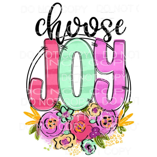 Chose Joy Pastel Flowers Circle #1859 Sublimation transfers 