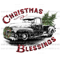 Christmas Blessings Truck Sublimation transfers Heat Transfer