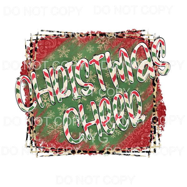 Christmas Cheer Vintage Red Green Chevron Leopard #1503 