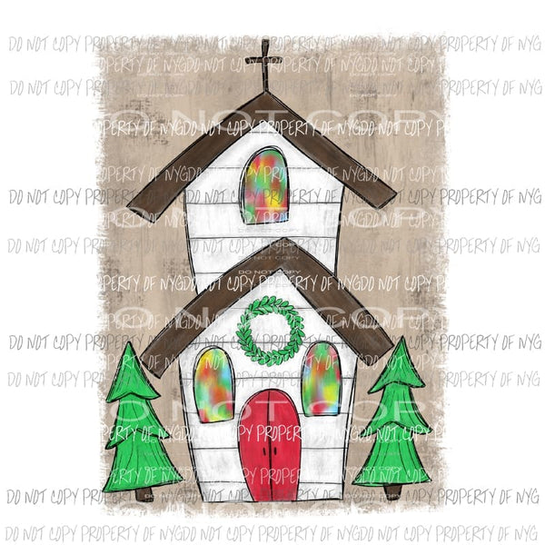 Christmas Church Sublimation transfers Heat Transfer