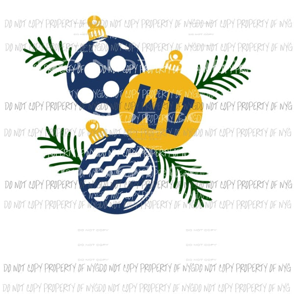 Christmas ornaments Mountaineers West Virginia Sublimation transfers Heat Transfer