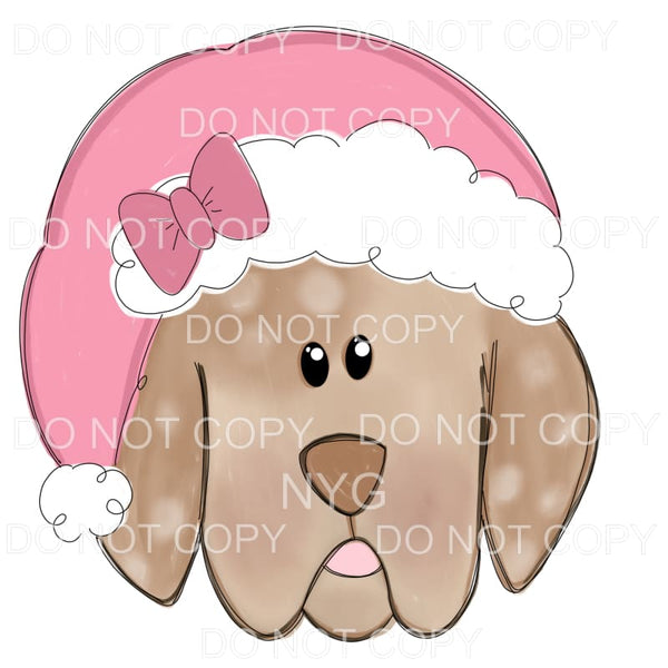 Christmas Puppy Light Pink #711 Sublimation transfers - Heat