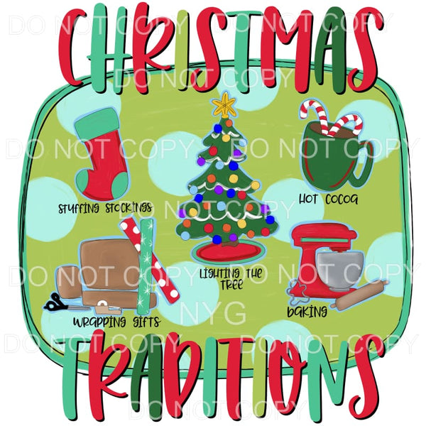 Christmas Things Green Polka Dot Background #712 Sublimation