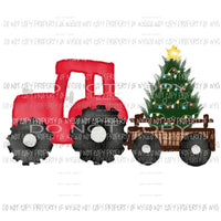Christmas Tractor Red # 5 Sublimation transfers Heat Transfer