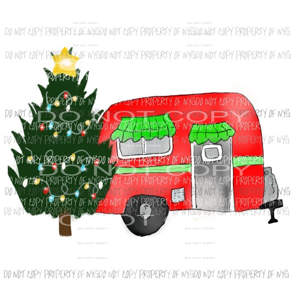 Christmas Tree Camper Sublimation transfers Heat Transfer