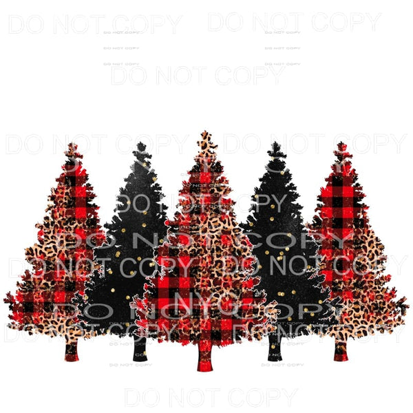 Christmas Tree Line Black Red Black Leopard #1139 