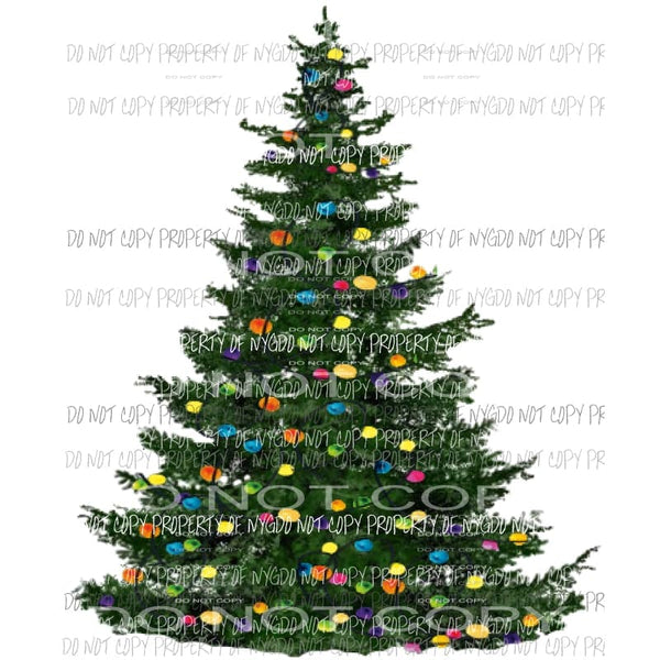 Christmas tree with lights Sublimation transfers Heat Transfer