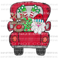 Christmas Truck Blank santa elf reindeer Sublimation transfers Heat Transfer