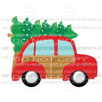 Christmas Vehicle #1 side view red tree on top Sublimation transfers Heat Transfer