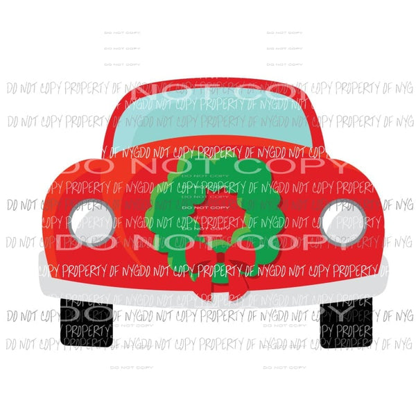 Christmas Vehicle #2 wreath red Sublimation transfers Heat Transfer