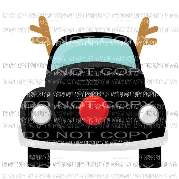 Christmas Vehicle #3 black reindeer antlers Sublimation transfers Heat Transfer